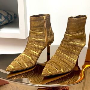 Casadei Gold Ankle Boots